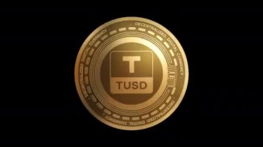 3D Döndüren TrueUSD TUSD Şifreleme Parası Kusursuz Döndürme Canlandırması