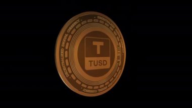 3D Döndüren TrueUSD TUSD Şifreleme Parası Kusursuz Döndürme Canlandırması