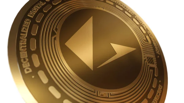 Arany Cryptocurrency Loopring Lrc Sign Elszigetelt Fehér Háttér — Stock Fotó