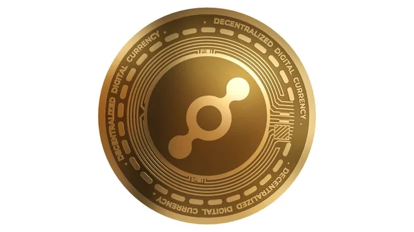 Render Gold Helium Hnt Cryptocurrency Sign Απομονωμένο Λευκό Φόντο — Φωτογραφία Αρχείου