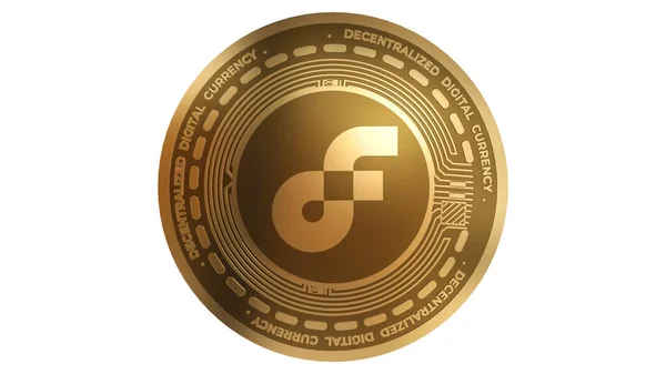 Render Της Ροής Του Χρυσού Cryptocurrency Sign Απομονωμένο Λευκό Φόντο — Φωτογραφία Αρχείου