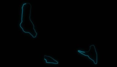 Siyah arkaplanda parlayan Comoros Adaları 'nın soyut haritası