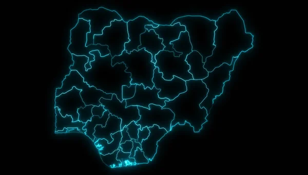 Абстрактна Карта Нігерії Контурами Чорного Кольору — стокове фото