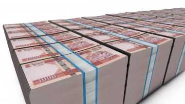 Afganistan 'ın 3D Yığını 1000 Afgan Angola Kwanza Para Bankası