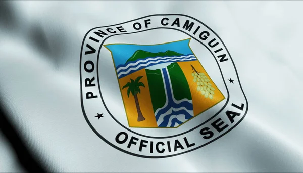 Εικονογράφηση Κυματιστή Σημαία Επαρχίας Των Φιλιππίνων Του Camiguin — Φωτογραφία Αρχείου