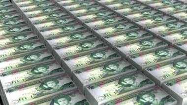 Antigua ve Barbuda 'nın 3D Animasyonu 5 Dolarlık Kusursuz Para Yığını