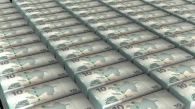 Azerbaycan 'ın 3 boyutlu animasyonu 10 Manat Parasız Döngü Yığını