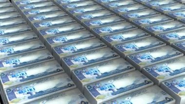 Bahreyn 'in 3 boyutlu animasyonu 5 Dinar Parasız Döngü Yığını