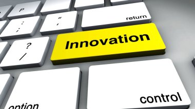 İnovasyon metniyle birlikte bilgisayar klavyesi anahtarı