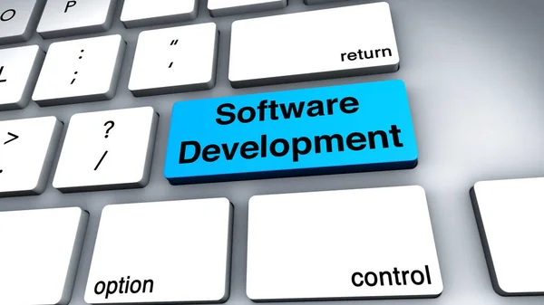 Computer Keyboard Key Word Software Development Text — Fotografia de Stock