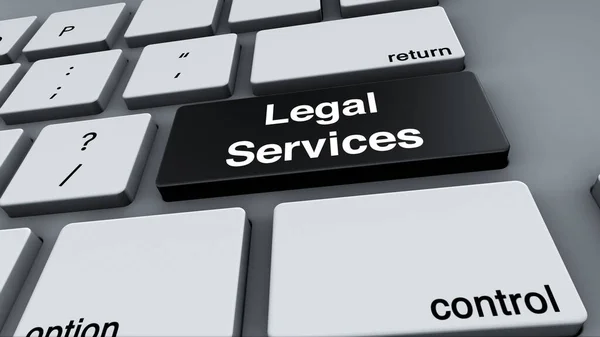 Computer Keyboard Key Word Legal Services Text — стоковое фото