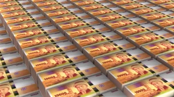 Animacja 10000 Komory Franki Banknoty Pieniądze Stosu Płynna Pętla — Wideo stockowe