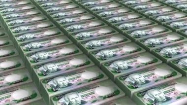 200 Kolombiya Pezosu 'nun 3D Animasyonu Para Yığını Kusursuz Döngü