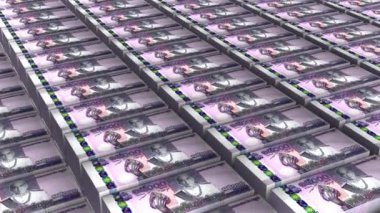 3D Animation of 15000 Cambodia Riels Banknotes Money Stack Seamless Loop