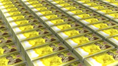 3D Animation of 50 Brunei Ringgits Banknotes Money Stack Seamless Loop