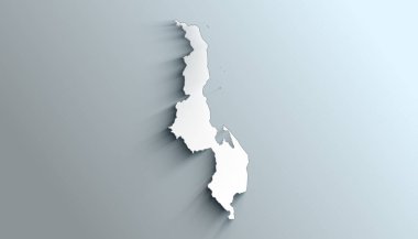 Gölgeli Ülke Siyasi Coğrafi Malawi Haritası