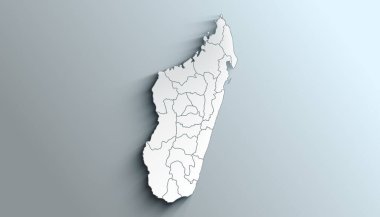 Gölgeli Bölgeli Madagaskar Ülke Politik Coğrafi Haritası