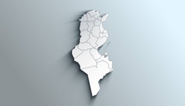 Gölgeli Valiler ile Tunus Ülke Siyasi Coğrafi Haritası