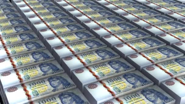 Animazione Ungheria 1000 Fiorini Banconote Money Stack Sfondo Bianco — Video Stock