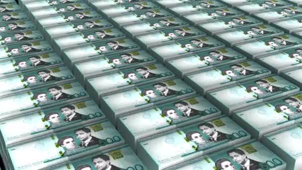 Animatie Van 500 Peso Bankbiljetten Geld Stapel Witte Achtergrond — Stockvideo