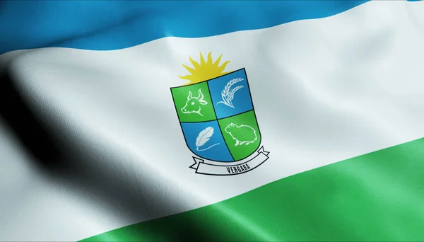 ウルグアイの波状都市旗の3Dイラスト — ストック写真