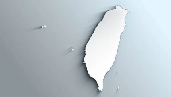 Politisch Geografische Landkarte Taiwans Mit Schatten — Stockfoto