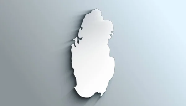 Carte Géographique Politique Qatar Avec Ombres — Photo