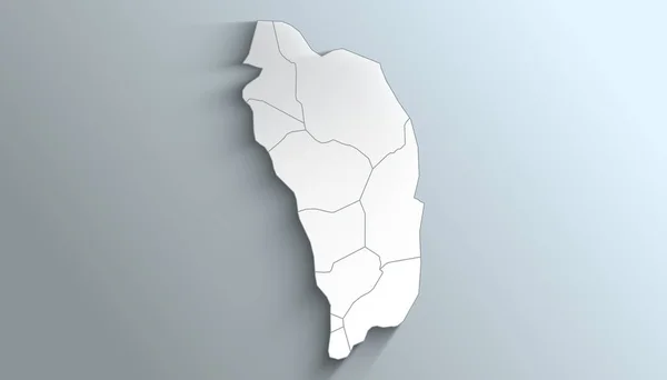 Geographische Karte Von Dominica Mit Gemeinden Mit Kreisen Mit Regionen — Stockfoto