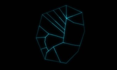 Siyah arkaplanda parlayan bölgeleri olan dağıtımlı Nauru 'nun soyut haritası