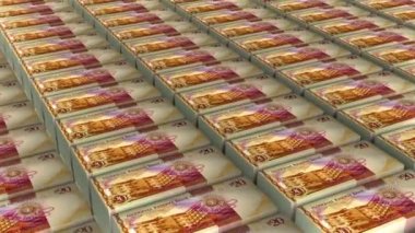 Tonga 20 Paanga Banknotes Money Stack Background Animation