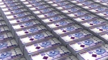 Tanzanya 5000 Şilin Banknotlar Para Yığını Arkaplan Canlandırması