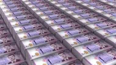 Suriye 2000 Pound Banknotlar Para Yığını Arkaplan Canlandırması