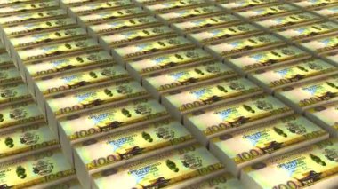 Solomon Adaları 100 Dolar Banknotlar Para Yığını Arkaplan Canlandırması