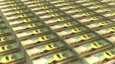 Solomon Islands 100 Dollars Banknotes Money Stack Background Animation