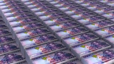Sierra Leone 5000 Leone Banknotları Para Yığını Arkaplan Canlandırması