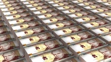 Peru 20 Soles Banknotes Para Yığını Arkaplan Canlandırması