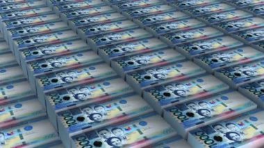 Filipin 1000 Perso Banknotları Para Yığını Arkaplan Canlandırması