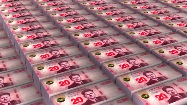 Tunisko Dinars Bankovky Peníze Stack Pozadí Animace — Stock video