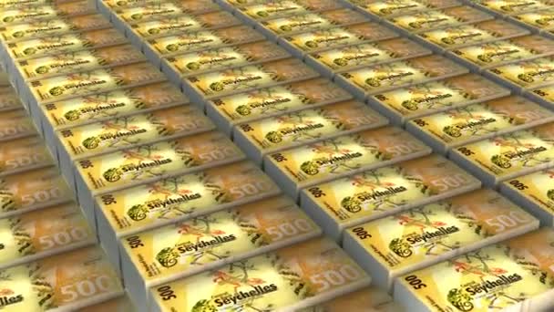 Seychelles 500 Roupies Billets Argent Stack Fond Animation — Video