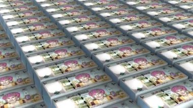 Oman 5 Rials Banknotes Money Stack Background Animation