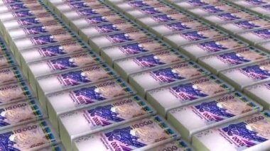 Niger 10000 Francs Banknotes Money Stack Background Animation