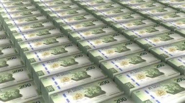 Meksika 200 Pesos Banknotes Para Yığını Arkaplan Canlandırması