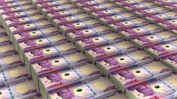 Nigeria 100 Naira Banknotes Money Stack Background Animation — Vídeo de stock