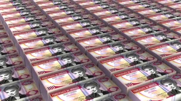 Mónaco 100 Francos Billetes Dinero Pila Fondo Animación — Vídeo de stock