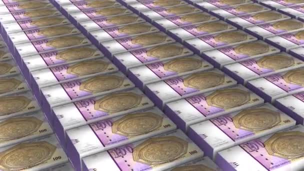 Macedonia 100 Denari Banknotes Money Stack Background Animation — Stockvideo