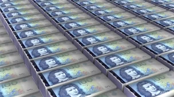 Estonia 100 Krooni Banknotes Money Stack Background Animation — Stockvideo