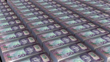 3D Görüntü Yeni Zelanda 50 dolarlık banknot