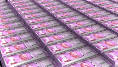 3D Görüntü Hindistan 2000 Rupi para banknotu
