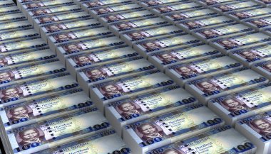 3D Görüntü Güney Sudan 100 Pound para banknotu