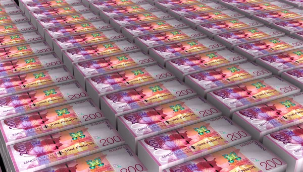Illustration Sao Tome Principe 200 Dobras Money Banknote — Foto de Stock